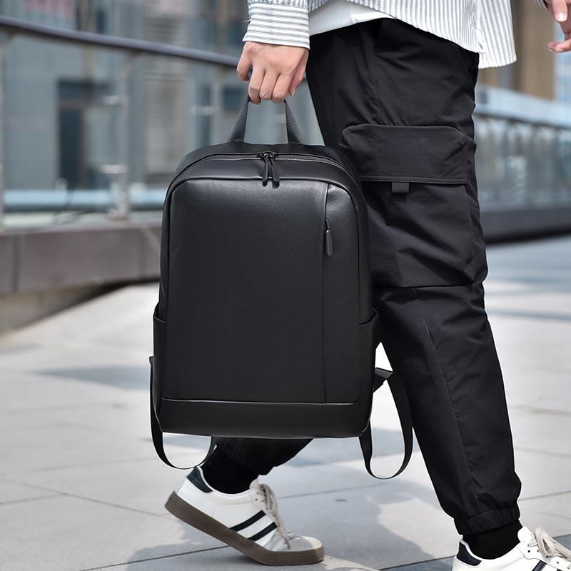 Men'S Business Backpack Fashion Student School Bag Water-Proof Simple Laptop Bag Travel Backpack