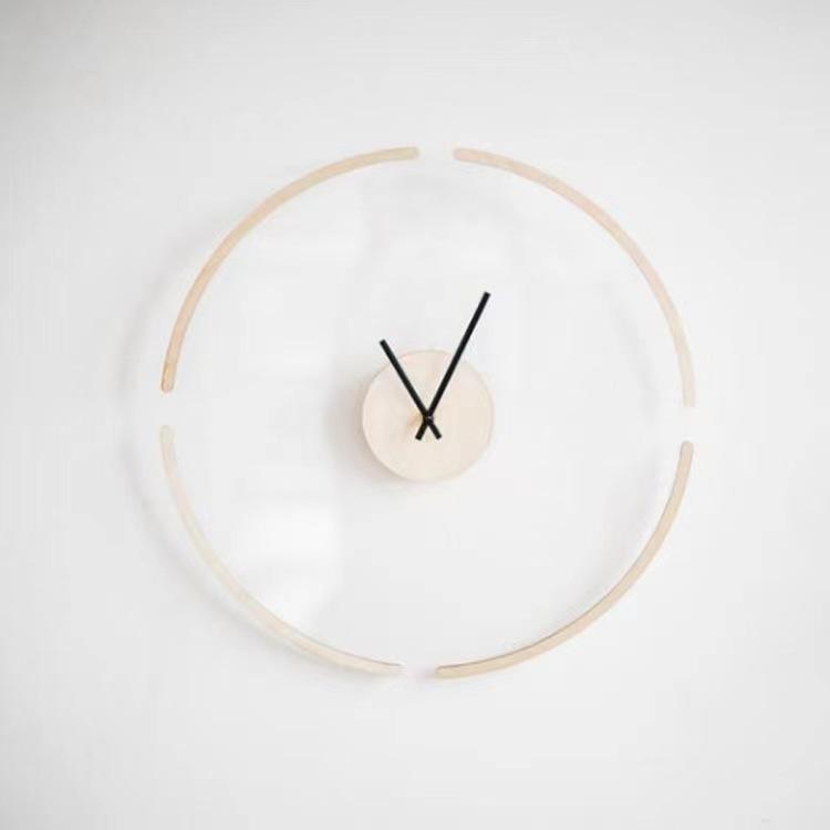 DIY Handmade Dried Flower Embossed Wall Clock with Wood Grain Border