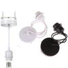Black/White E27 Hanging Lamp Holder With 0.8/1/1.2/1.5M Cable Ceiling Lamp Holder Socket Half Teeth Lampshade Base DIY Lighting