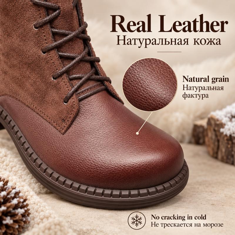 G&Zaco Luxury brand Knight Boots Genuine Leather Real Wool Women's Boots Knee-high Sheepskin Fur Anti Slip Thick Cotton Warm Lace Up Long Boots 3337