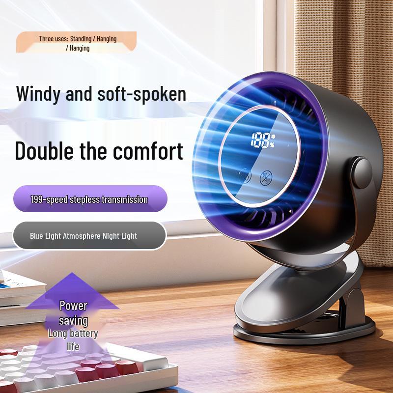 2026 Silent USB Rechargeable Clip-on Fan for Smart Home and Dorm Use