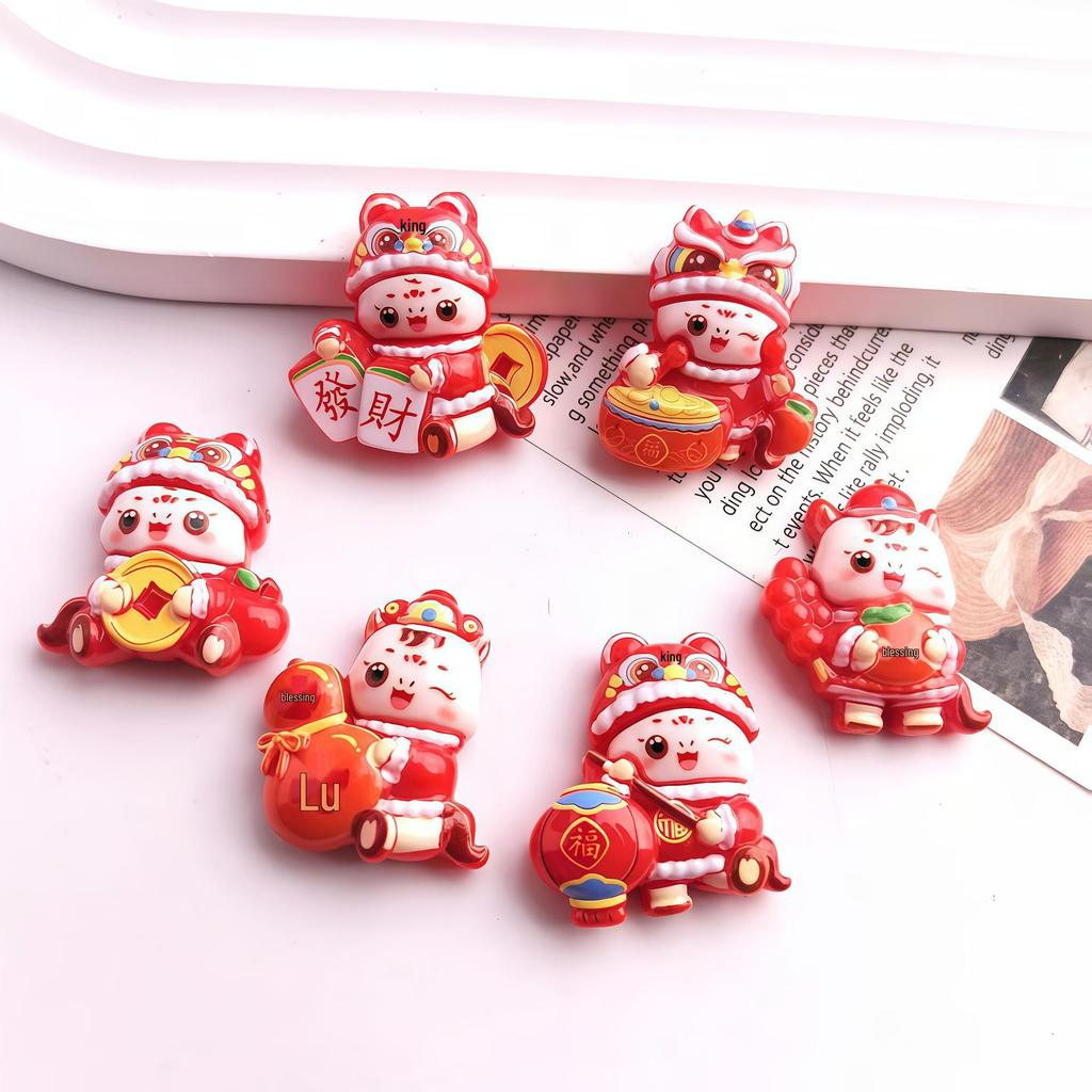 2025 Star Keychain & DIY Hair Accessories - Cartoon Dragon Baby Drip Oil Hair Ties & Resin Charms