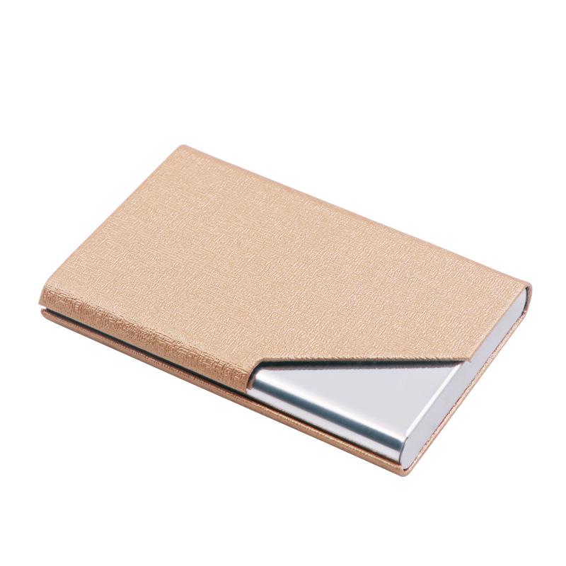 Stainless Steel Aluminum Business Card Holder - Elegant PU Business Gift Clip