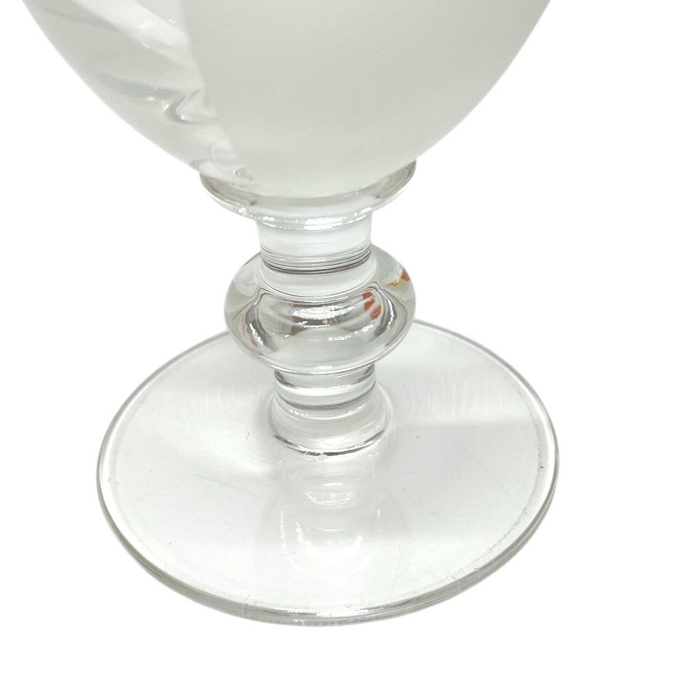 HERMES Damier Checkerboard cup wine glass Crystal glass clear