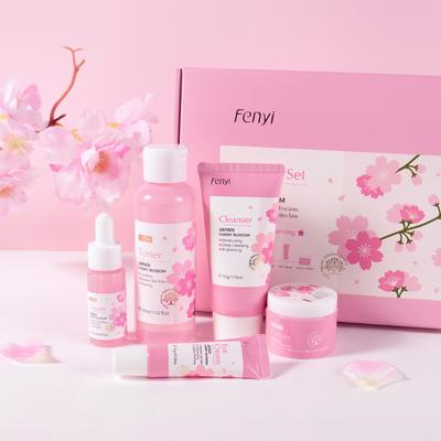 New Japanese Cherry Blossom Facial Set Skincare Moisturising & Hydrating 5 Piece Set