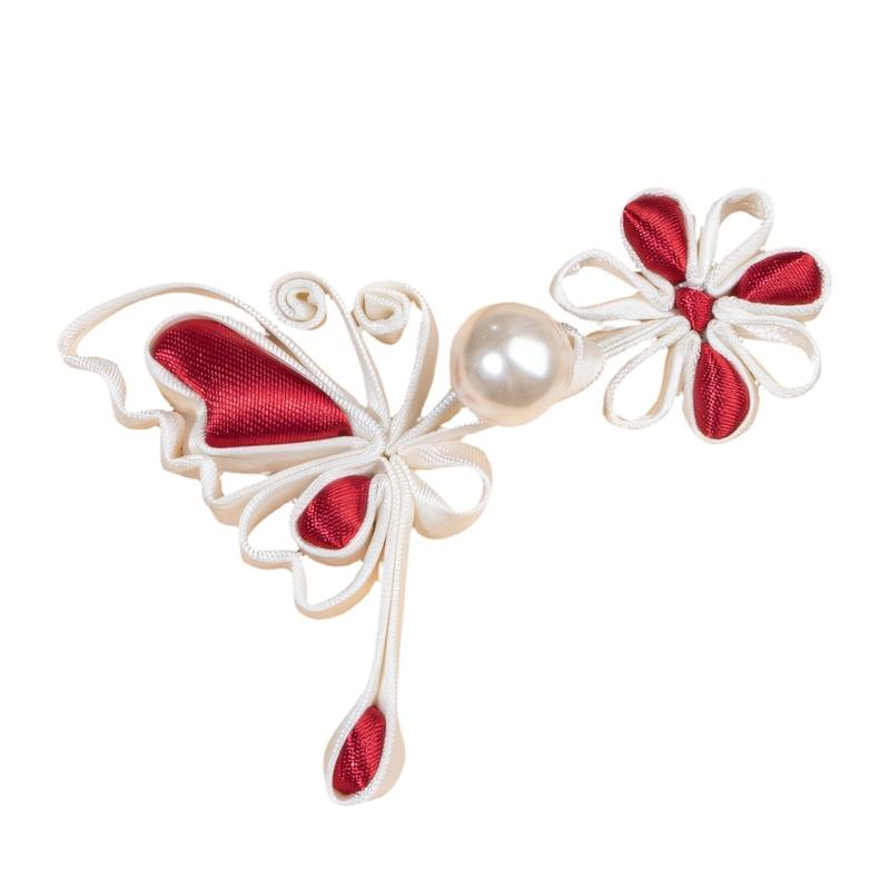 Satins Fabric Butterfly Knot Button Ideal For Wedding Dress And Clothing Embellishment