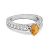 Citrine Tapered Five Stone Ring- 925 Sterling Silver
