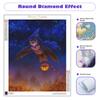 5D Diy Diamond Painting Animal Owl Full Round Painting Pumpkin Mosaic Embroidery Halloween Handmade Gift 30x40cm/12x16inch