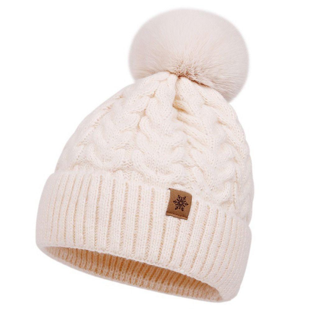 Thickened Women Hat Scarf Gloves Set Solid Color Winter Knit Gloves Set Outdoor