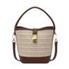 Casual Woven Straw Bag New Lazy Wind Vacation Fashion Portable Messenger Bag Bucket