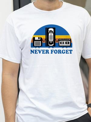 Summer Mens Tshirt Never Forget Sarcastic Graphic Music Funny Printed TShirt Fashion Unisex Top Casual Short Sleeve T Shirt