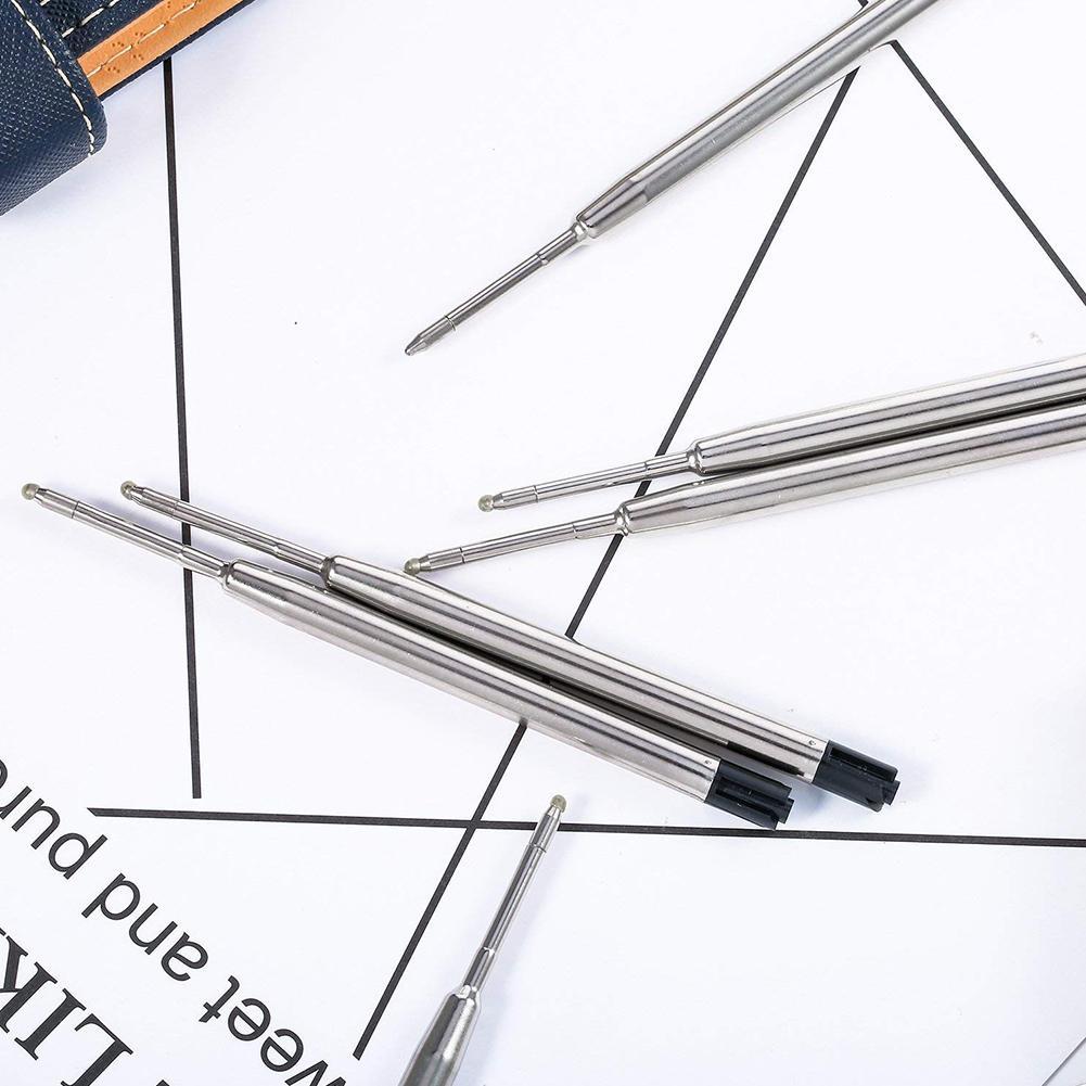 10pcs Full Metal Core 9.8cm Short Blue and Black Ink Refill Replacement School Supplies Office Accessories office stationery