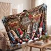 Christmas Custom Name Printed Flannel Blanket Warm Comfort Bed Throw Home Decor Holiday Gift
