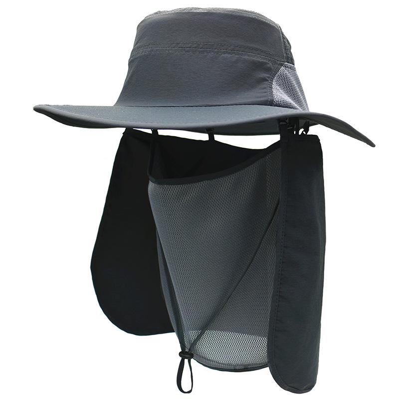 Multifunctional Sun Hat Water Resistant Lightweight UPF50 Fisherman Hat with Neck Cloth Fishing Outdoor Activity Unisex Wide Brim Hat