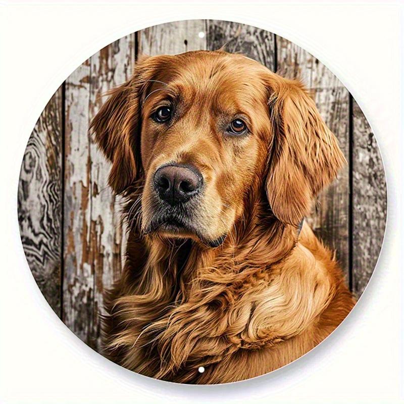 

2d плоский 20*20см, Чарівна дерев яна табличка Золотистий ретривер, Дерев яна табличка на весняну тематику, Декор для гуртожитку, для дому, кухні, саду, спальні, декор для бару. 20x20cm