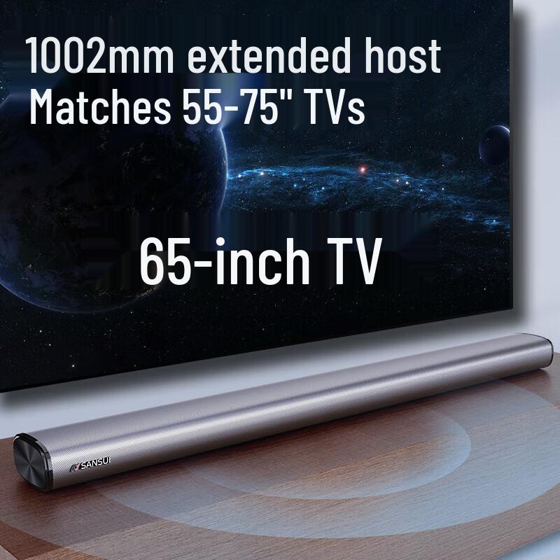 SANSUI 5.1 Channel Home Theater Soundbar with Wireless Subwoofer & Karaoke