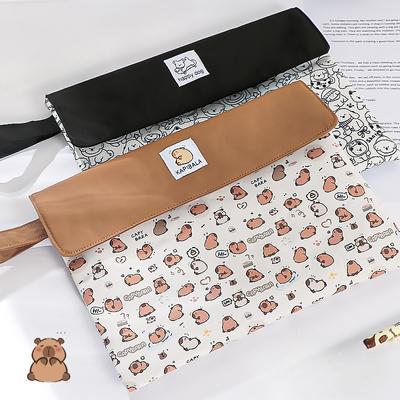 File Bag Student Stationery Bag Cartoon High Appearance Large Capacity Zipper Storage Bag  File Bag Student St