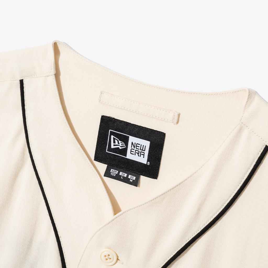 New Era SS24 Letter Pattern Loose Button Short Sleeve Shirt Men Shirts Beige 14179015