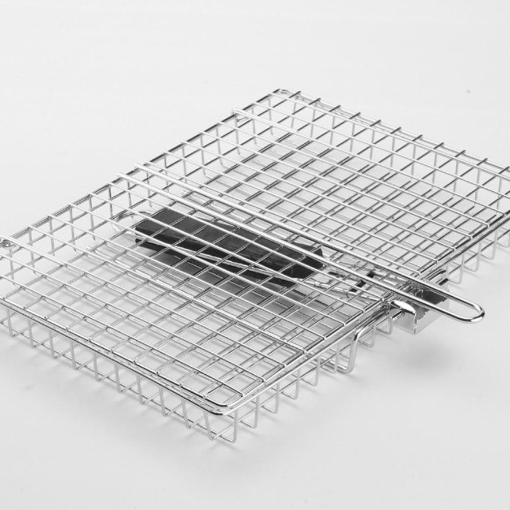 Non Stick Grill Basket Folding Handle Grilling Basket Grill Accessories BBQ Grill Net Barbecue