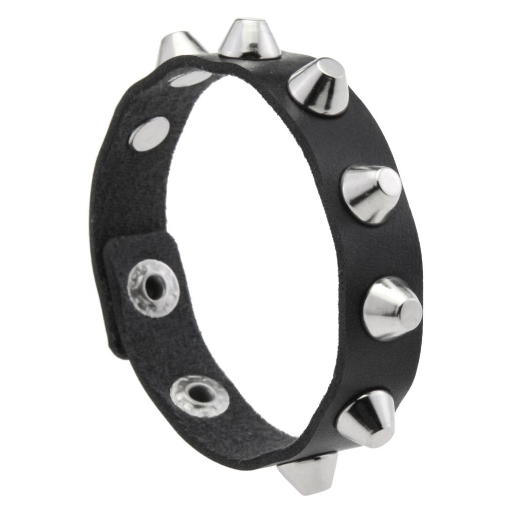 Halloween Punk Fashion Pu Leather Rivet Rock Bracelet For Women And Men, Unisex, Daily Holiday Party Wear, Valentine's Day Gift