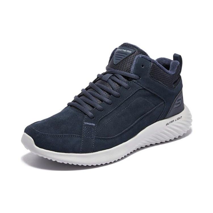 Skechers Ultra Flex 2.0 Men Blue Mid Top Casual Shoes Faux Leather Comfort Breathable 232411-NVY