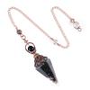 1pc Natural Stone Pendulum Necklaces Hexagonal Cone Crushed Stone Amethysts Rose Quartz Pendant Jewelry Accessories