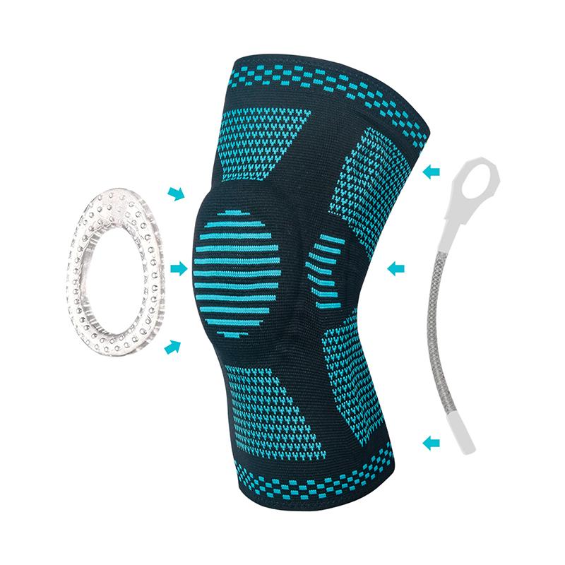 Genouillère Sangle Rotule Support Médial Ménisque Solide Protection Compression Silicone Fitness Boxe Course Genouillères Sport