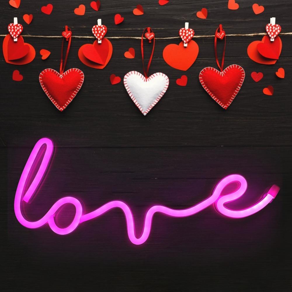 Love Neon Sign English Letter Shape LED Neon Sign Stylish LED Light  Bar