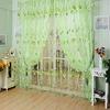 Romantisk Floral Tulle Voile Romdeler Dør Vindu Gardin Draper Panel Sheer