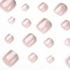 24 TEILE/SATZ Schnelle Nägel Französisch Glitter Zehennägel Falsche Nagel Aufkleber Fertig Dressing Nagel Drücken Sie auf Nagel