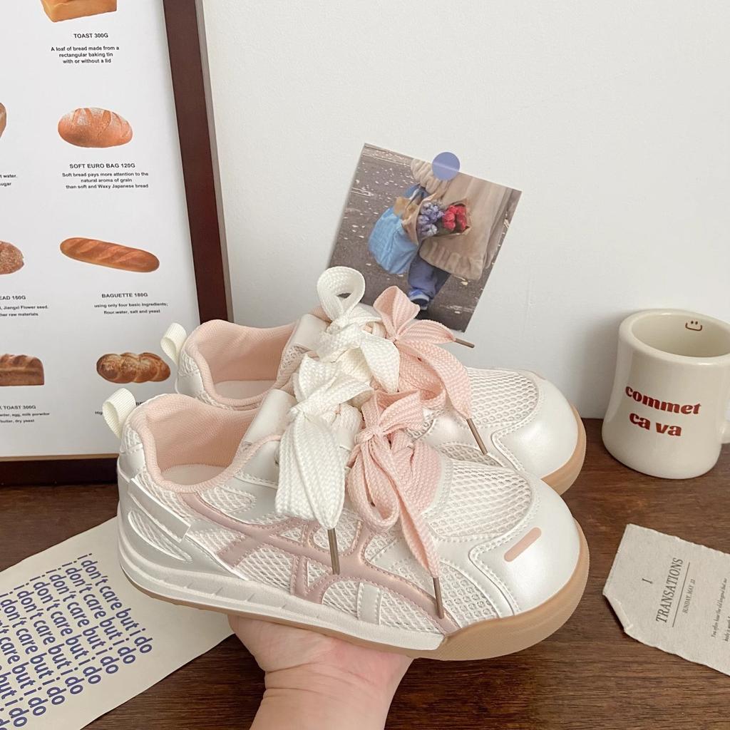 Mesh platform white shoes women's popular summer breathable 2025 new versatile net shoes niche casual sports board shoes