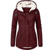 Women's Plus Size Thick Fleece Lined Parka, Winter Autumn Lamb Wool Hooded Mid-length Casual Warm Puffer Coat