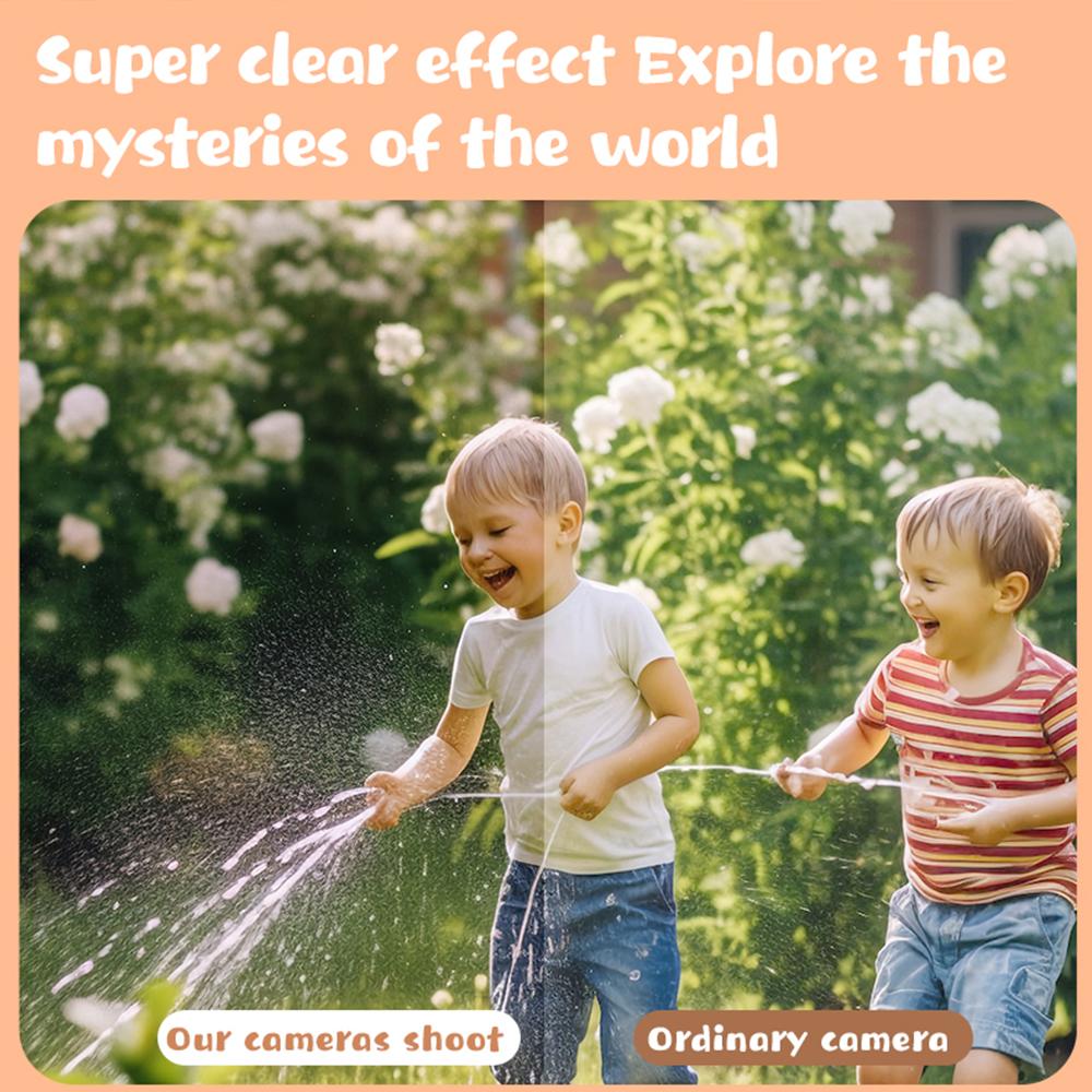 Kinderkamera, Digitalkamera, 20-MP-Kamera, Kinder-Selfie, 4-facher Digitalzoom, 2,0-Zoll-Bildschirm, Doppelobjektiv