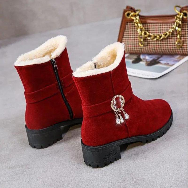 Primavera Otoño Invierno Botas de nieve Mujer Plus Terciopelo Plano  Mantener cálido Tubo Medio Zapatos de algodón Interno Aumentar zapatos de  mujer comprar a buen precio — entrega gratuita, reseñas reales con