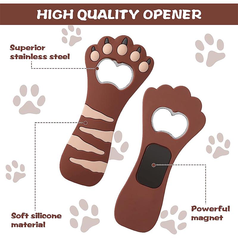 LMETJMA Cute Cat Paw Bottle Opener Refrigerator Magnet Beer Bottle Opener Shape Soda Beverage Beer Bottle Opener JT174