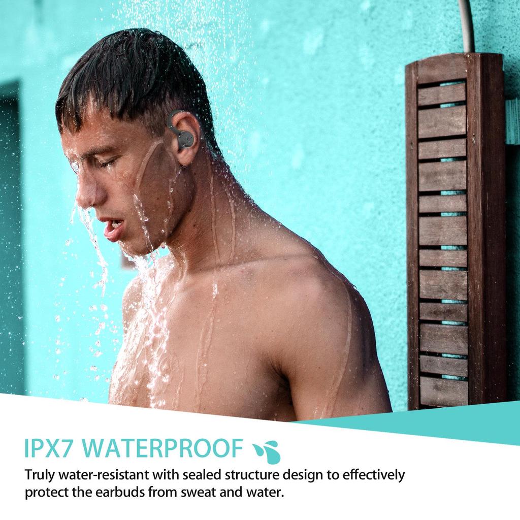 New IPX7 Waterproof Over-Ear Bluetooth 5.3 True Wireless Sports Earphones