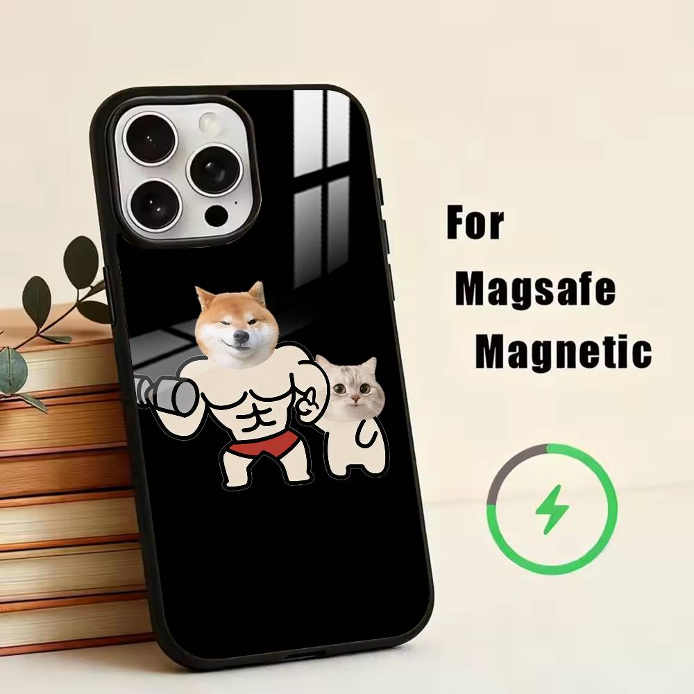 Cartoon Muscle Animals  Phone Case For iPhone17,16,15,14,13,12,11 Plus,Pro Magnetic with Magsafe Wireless Charging