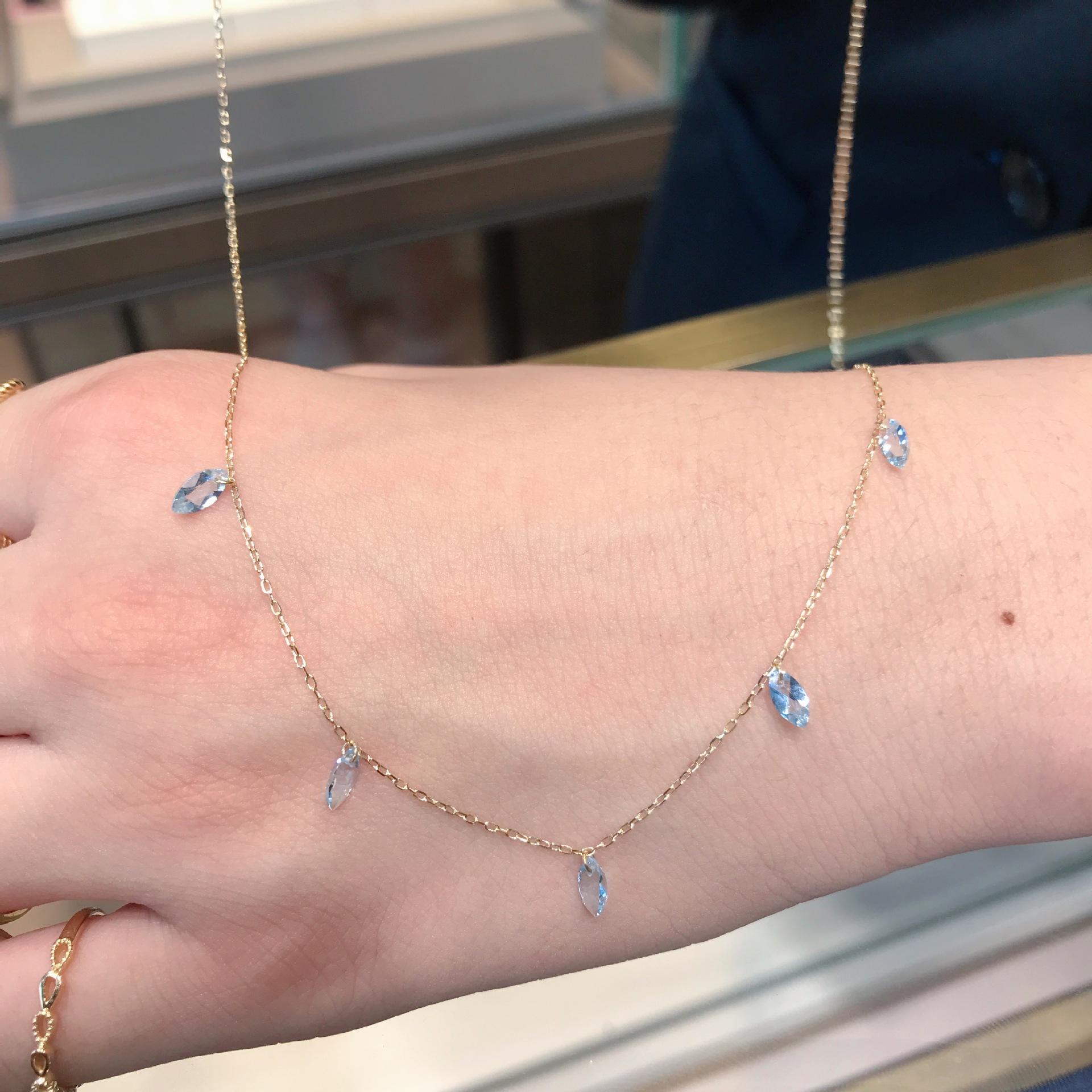 S925 sterling silver plated 18K gold sea blue horse eye zircon gypsy star necklace minimalist exquisite stacking 925 silver платиновый