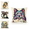 Adorable Pet Dog Pillow Cover In Linen Blend For Cozy Sofa And Office Decor