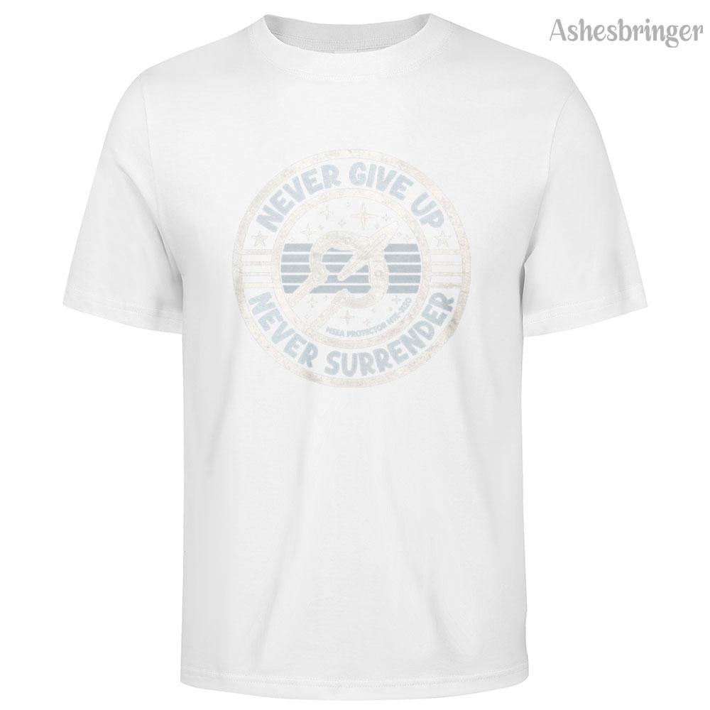 Mens Cotton Never Give Up, Never Surrender! Graphic T Shirt On Unisex Street Casual Style Tee for Men and Women