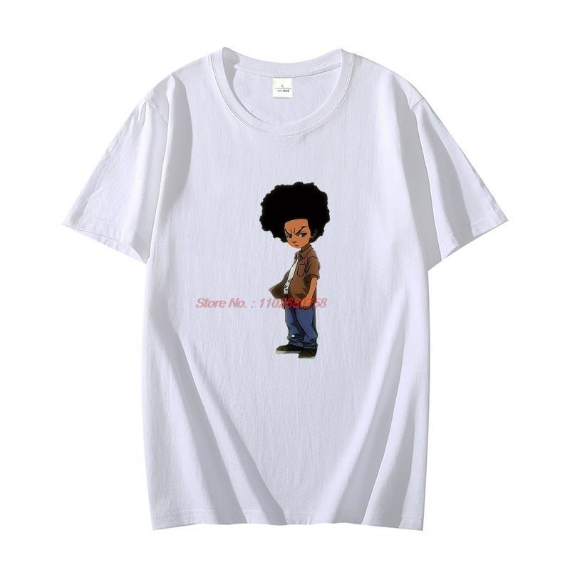 Summer Fashion T Shirt For Unisex Boondocks Rapper Huey Freeunisex Cotton Tshirt Harajuku Graphic T Shirts Streetwear Unisexs Clothing