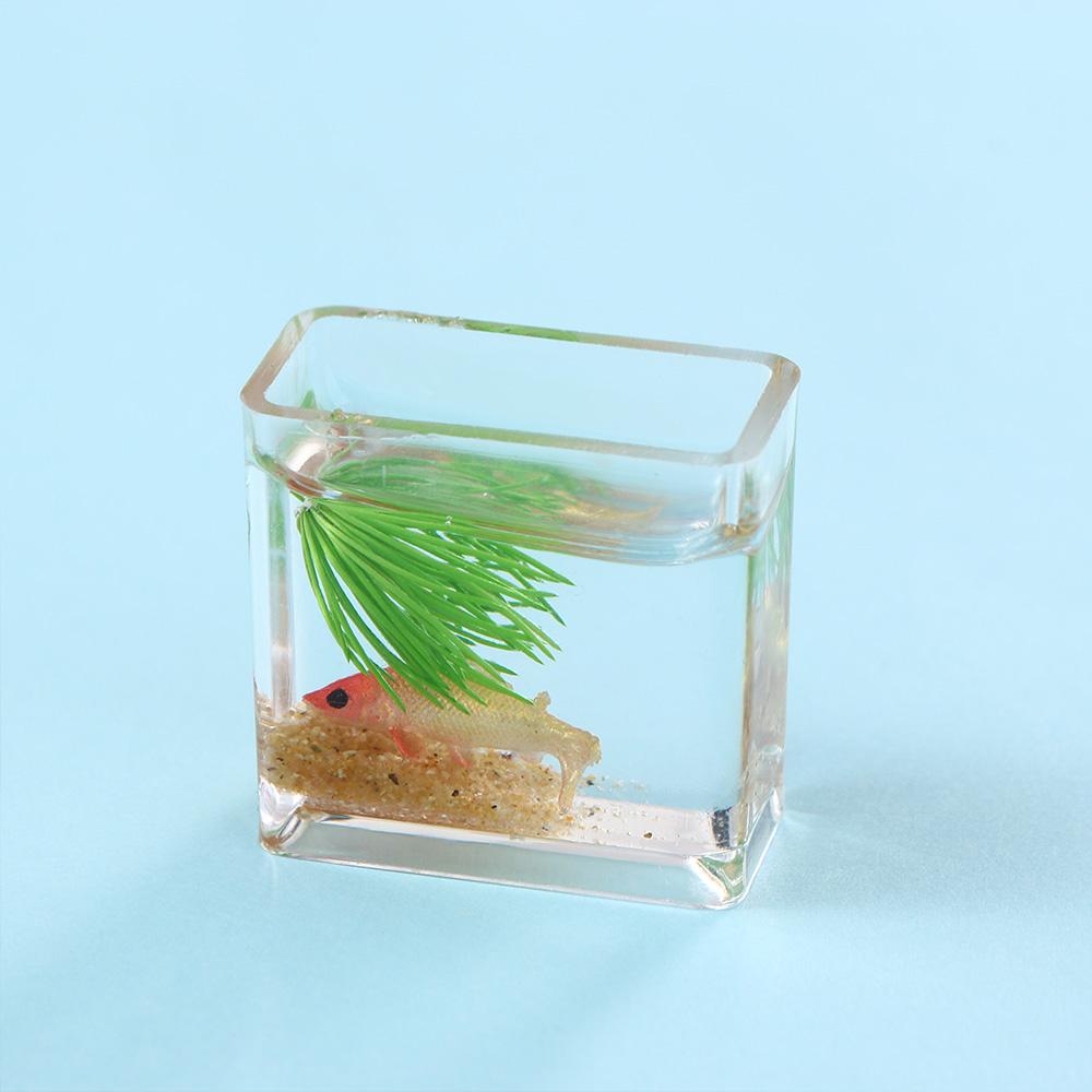 Scene Model Miniature Fish Bowl Miniature Fish Tank Dollhouse Miniature Glass Fish Tank Model