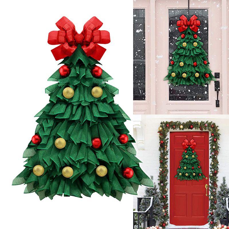 Exquisite Christmas Tree Wreath Farmhouse Ornament For Festive Home Decor