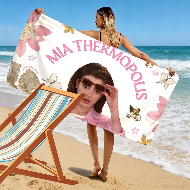 Anne Hathaway Print Beach Towel, Large Soft Quick Dry Towel for Beach Camping Swimming
