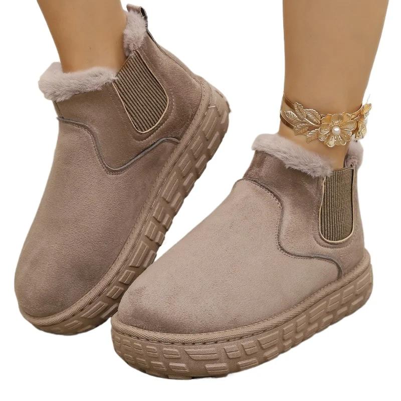Fashion Ladies Shoes 2025 Ankle Women's Boots Fashion Round Toe Casual Winter Plus Velvet Keep Warm Comfortable Best Seller Snow Boots