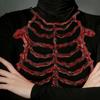 Scheletro di Plastica Realistico Costume Accessori Per Feste di Halloween e Spettacoli Teatrali Con Design Dettagliato