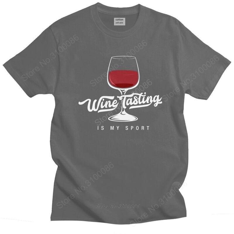 Weinprobe ist mein Sport T-Shirt Herren Vorgeschrumpfte Baumwolle T-Shirts T-Shirt Kurzarm Urbanes T-Shirt Geschenk