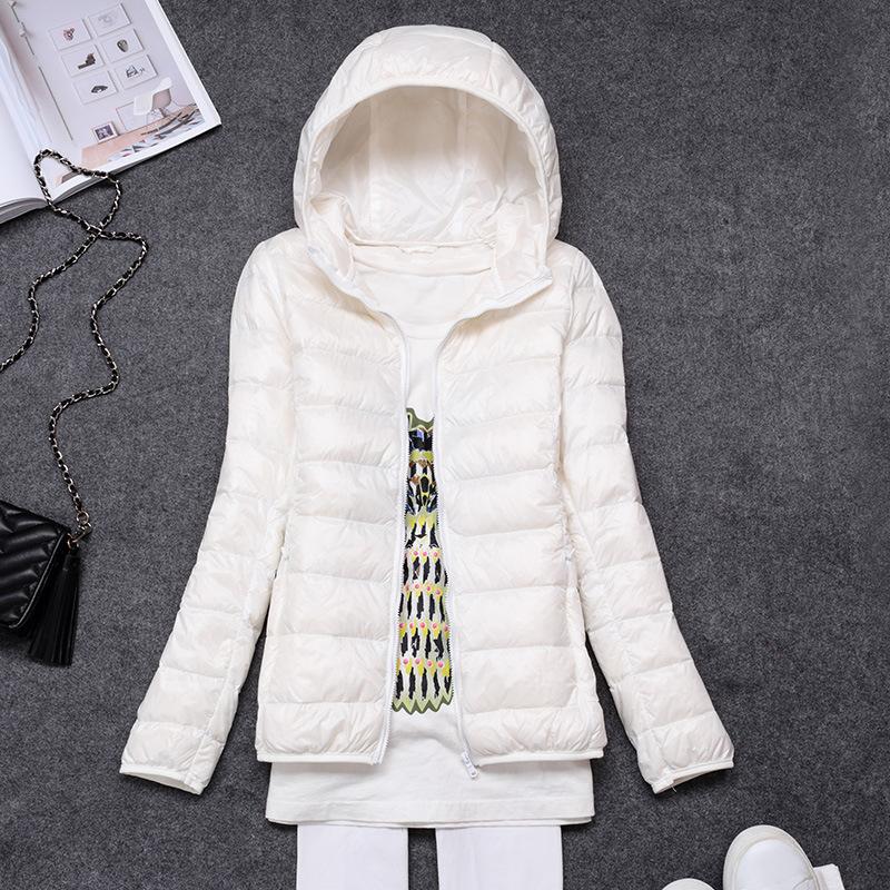 Light down jacket women's short new thin hooded portable large size jacket winter fashion