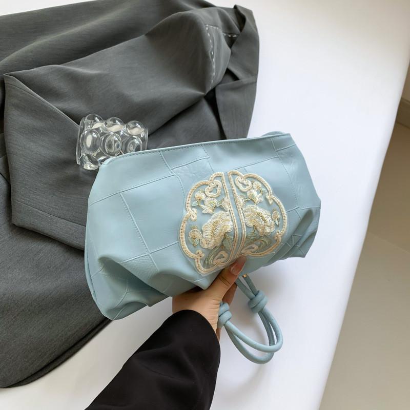 Chic Minimalist Womens Crossbody Shoulder Bag 2024 Summer Trend Pu Material синий