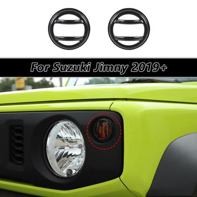 Auto Voorste Richtingaanwijzer Lamp Decoratie Afdeklijst voor Suzuki Jimny 2019-2023 Metalen Exterieur Accessoires, Zwart